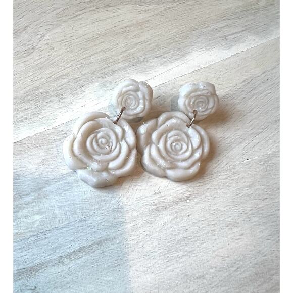 Earrings Statement Earrings Handcrafted Artwork Opal Floral - Picture 2 of 5